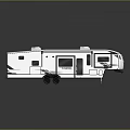 Modern White Caravan Exterior Design With Windows Door And Wheels