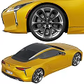 Yellow Lexus Sports Car Sleek Exterior Design With Front And Rear Views