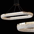 Elegant Modern Crystal Chandelier With Circular Metal Frame And Sparkling Crystals For Interior Decoration