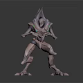 Sci Fi Character And Alien Creature 3D Model With Humanoid Features And Mechanical Design