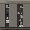 Modern Built in Bookcase With Multiple Shelves Books Decorative Items And Storage Boxes 3d model