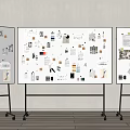 Organized Art Supplies And Musical Instruments Display On Easels In Creative Workspace Sketches