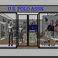 Modern US Polo Assn Brand Clothing Store With Attractive Window Display And Various Fashion Apparels