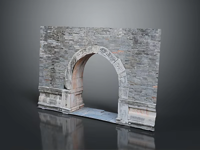 Gate House Stone Gate House Gate Post Stone Gate Post Ruin Gate Post Arch Stone Post Outdoor Articles Realistic 3d model