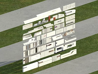 Modern Feature Wall Designs With Various Materials And Creative Layout Ideas 3d model