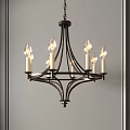 Vintage Metal Chandelier With Candle Style Bulbs And Elegant Design For Interior Decor