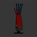 Game Movie Character Mechanical Arm Model With Black Hand Red Forearm And Base