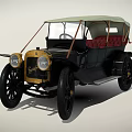 Vintage Classic Car With Soft Top Red Seats And Gold Front Grille