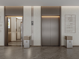 modern elevator hall hospital elevator 3d model