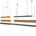 Modern Linear Pendant Lights with Sleek Metal Design and Gold Black Finish