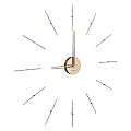 Minimalist Golden Wall Clock With Slender Hands And Linear Hour Markers 3d model