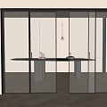 Modern Glass Sliding Doors with Black Frame in Sleek Contemporary Interior