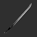 Modern Tactical Weapon Sword With Silver Sharp Blade And Black Handle 3d model