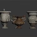 Ornamental Plant Pots With Intricate Carvings And Various Shapes For Garden Decor