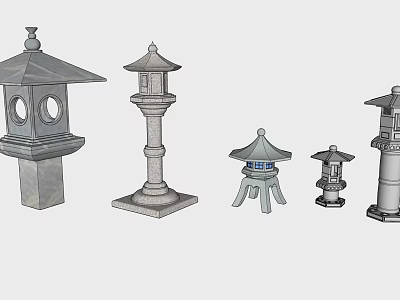 Outdoor Lights Collection With Various Traditional And Modern Lantern And Lamp Post Designs 3d model
