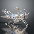 Smart Machine Locust Shaped Metallic Mechanical Design With Antenna And Sensors 3d model