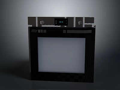 Sleek Black Computer Monitor With White Front Panel And Digital Display Screen 3d model