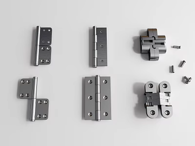 Durable Stainless Steel Hinges And Metal Connectors For Furniture Hardware 3d model