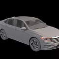 Gray Volkswagen Sedan Exterior Design With Modern Front View And Side Profile