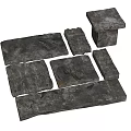 Natural Dark Stone Stepping Stones For Garden Path And Landscape Design