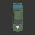 Green Sports Car With Blue Rear Spoiler Shiny Alloy Wheels And Reflective Surface