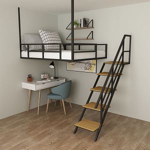 Modern Bed-and-Bed Stair Bed Combination 3d model