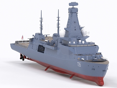 Type 26 frigate warship cruiser marine police ship 3d model