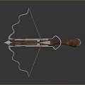 Modern Crossbow Weapon With Metal Frame Wooden Handle And Wavy Edges Design