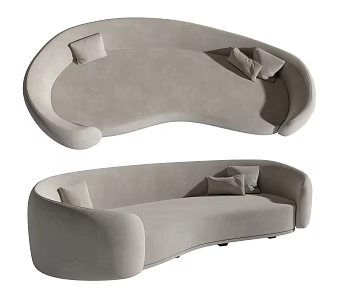 modern curved sofa 3d model