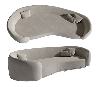 modern curved sofa 3d model