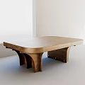 Modern Wooden Coffee Table With Unique Leg Design And Smooth Surface 3d model