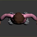 3D Character Wearing Pink Sweatshirt With Gingerbread Man Graphic And Floral Pants White Shoes