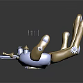 First Alchemist Character With Silver Gold Mechanical Claw And Reflective Surface 3d model