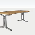 Modern Conference Table With Wooden Top Metal Legs And Built in Control Panel