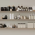 Skincare And Beauty Products Displayed On Shelves With Bottles Jars And Boxes