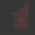 Solid Mahogany Writing Desk With Drawers And Open Shelves Design