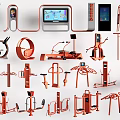 Variety of Modern Fitness Equipment Including Treadmills Dumbbells and Exercise Machines