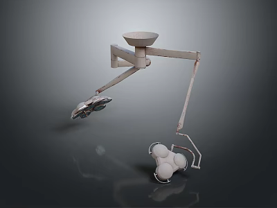 Medical Surgical Illumination Equipment With Adjustable Arm And Multiple Bulbs 3d model