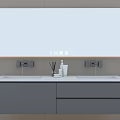 Modern Bathroom Vanity Cabinet with Double Sinks and Illuminated Mirror Sleek Design