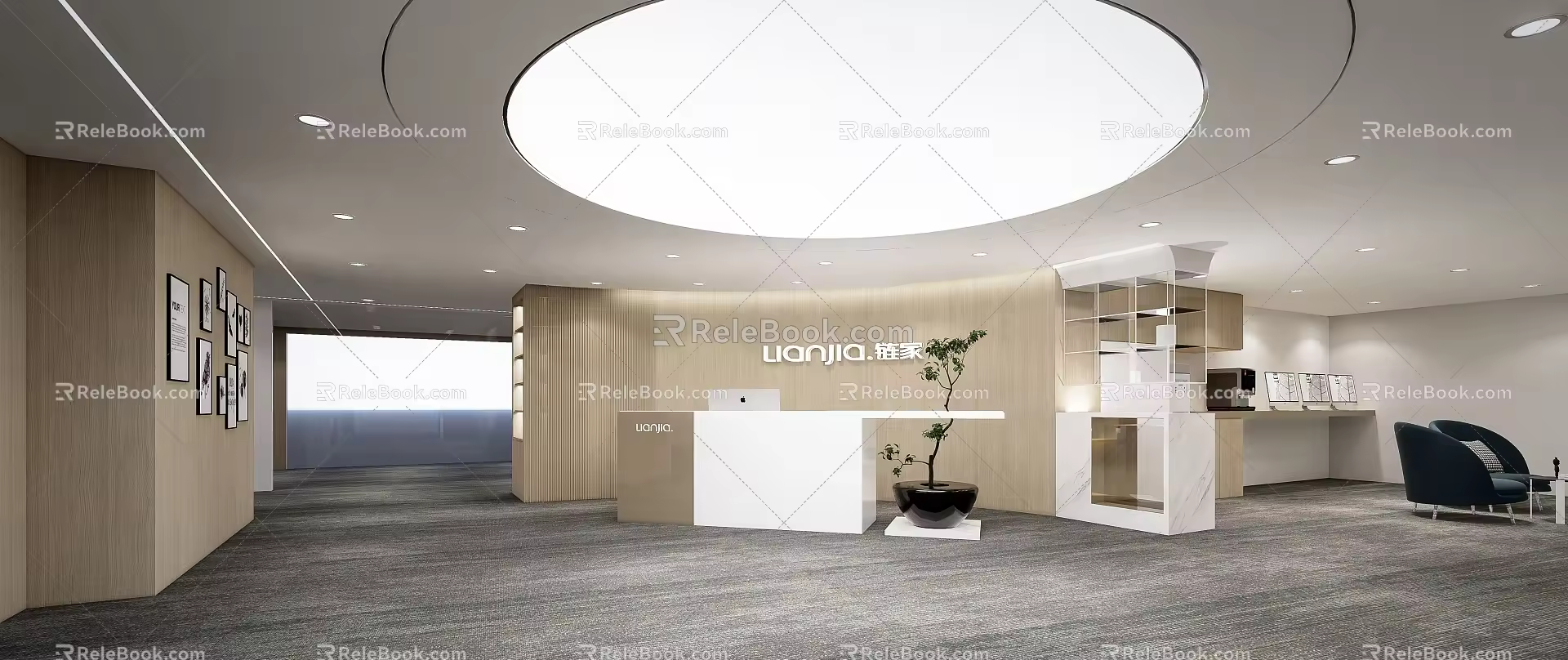 Modern Front Desk 3d model