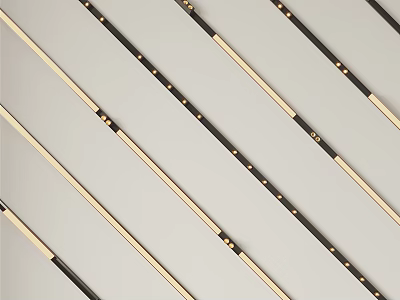 Downlights And Spotlights With Modern Black Gold Design Arranged In Rows 3d model