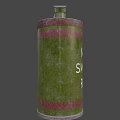 M18 Red Smoke Grenade With Green And Red Metal Casing And Pull Ring