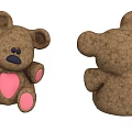 Cute Plush Bear Doll With Brown Body Pink Heart Belly And Pink Paws
