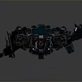 Game Movie Character Dark Green Mech Warrior With Detailed Mechanical Design Holding Weapon And Shield