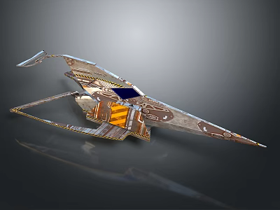 Advanced Spacecraft With Solar Wings Metallic Structure And Instrument Module For Cosmic Exploration 3d model