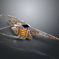Advanced Spacecraft With Solar Wings Metallic Structure And Instrument Module For Cosmic Exploration