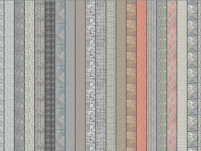 Unique Garden Ornaments With Various Striped Textures And Different Patterns For Decoration 3d model