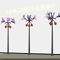 Decorative 4 Meters High Outdoor Landscape Lights with Pomegranate Renzi Flowers