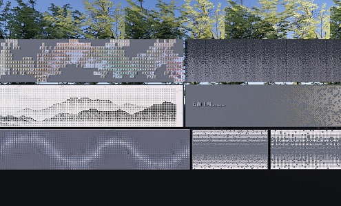 Special-Shaped Perforated Panel View Wall 3d model