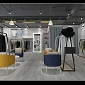 Industrial style women's clothing store 3d model